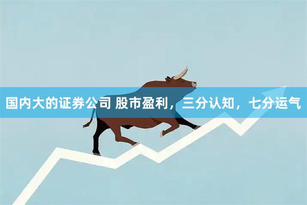 国内大的证券公司 股市盈利，三分认知，七分运气