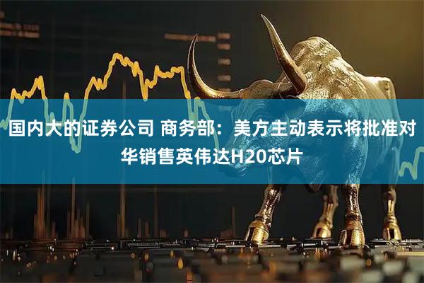 国内大的证券公司 商务部：美方主动表示将批准对华销售英伟达H20芯片